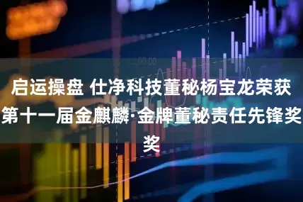 启运操盘 仕净科技董秘杨宝龙荣获第十一届金麒麟·金牌董秘责任先锋奖