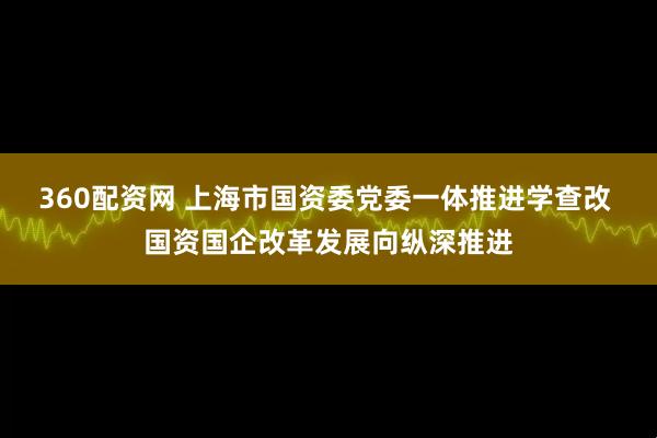 360配资网 上海市国资委党委一体推进学查改 国资国企改革发展向纵深推进